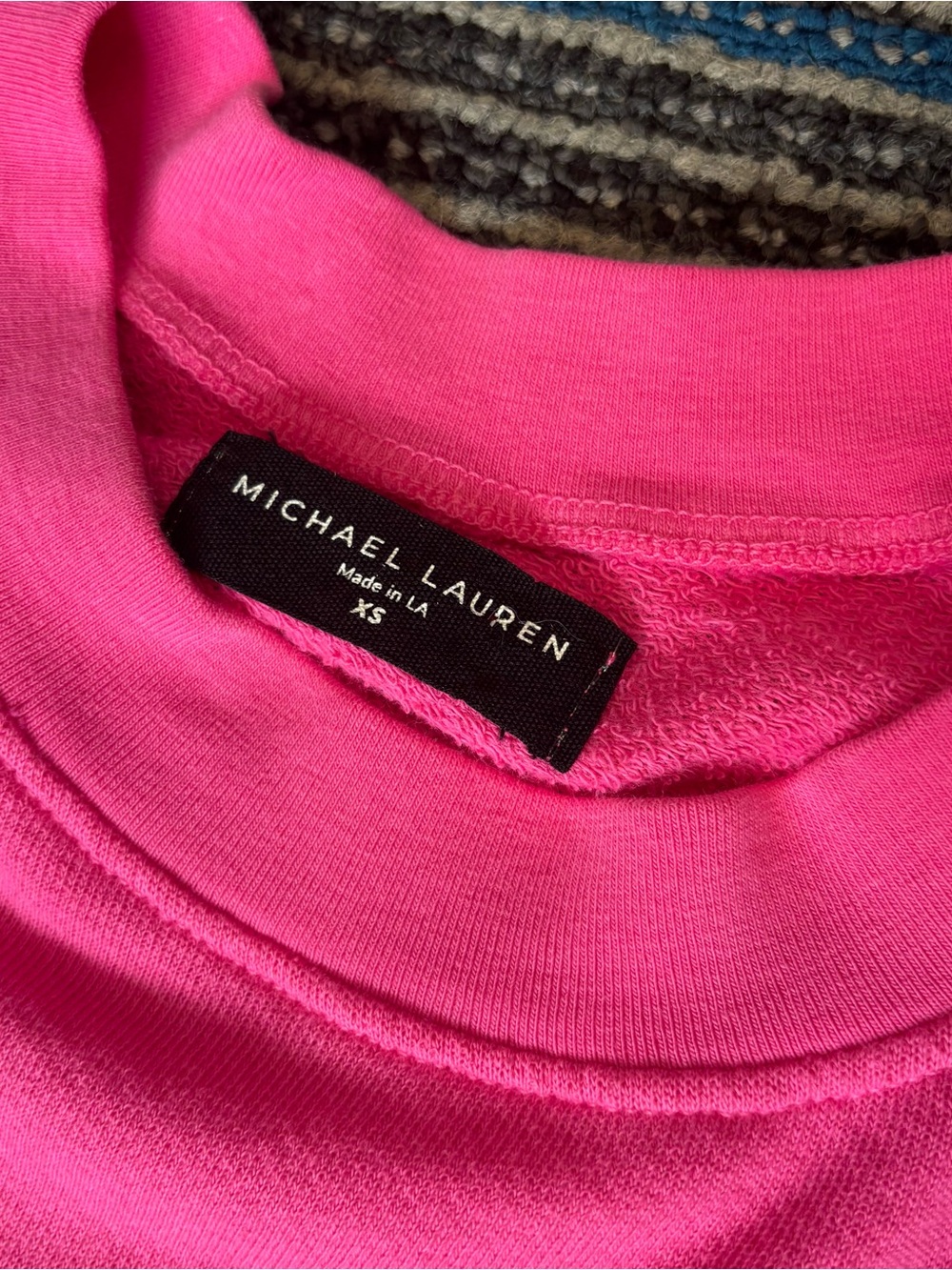 Michael Lauren knit set XS Pink Sweatsuit Crew Neck Wide Leg Pants - Picture 3 of 11